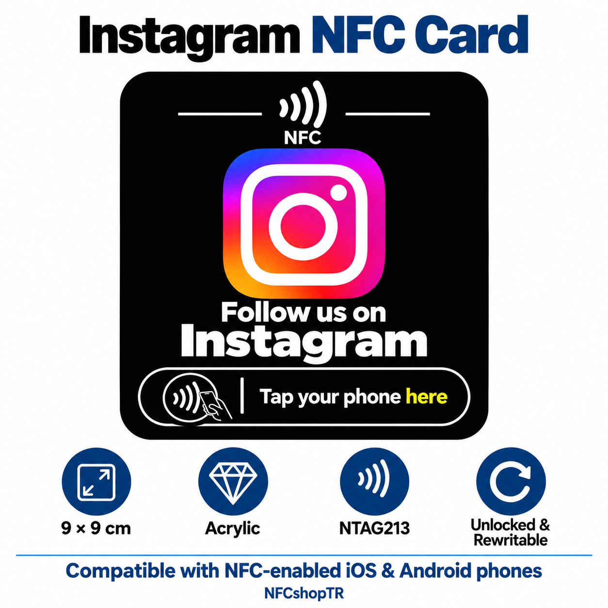 Black Instagram NFC Card — design 21