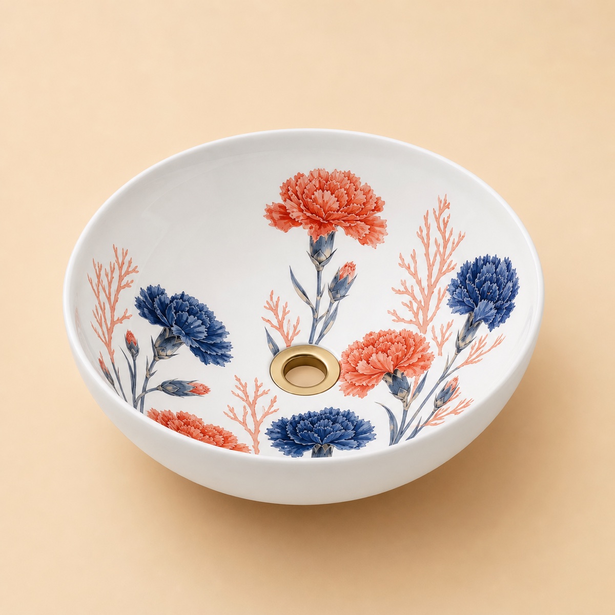 Tezgahüstü Lavabo – El Yapımı Desenli Seramik Lavabo – sink09