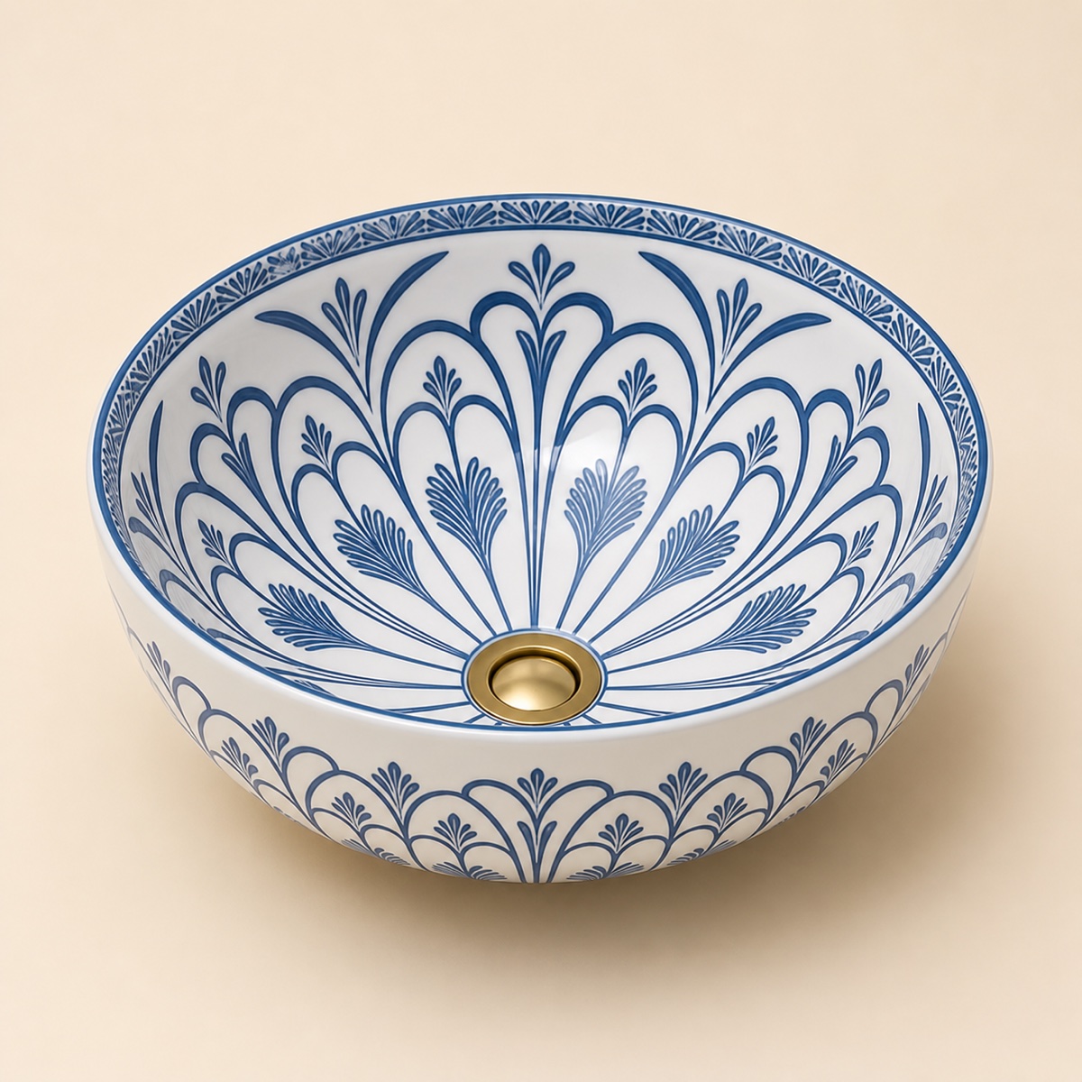 Tezgahüstü Lavabo – El Yapımı Desenli Seramik Lavabo – sink10