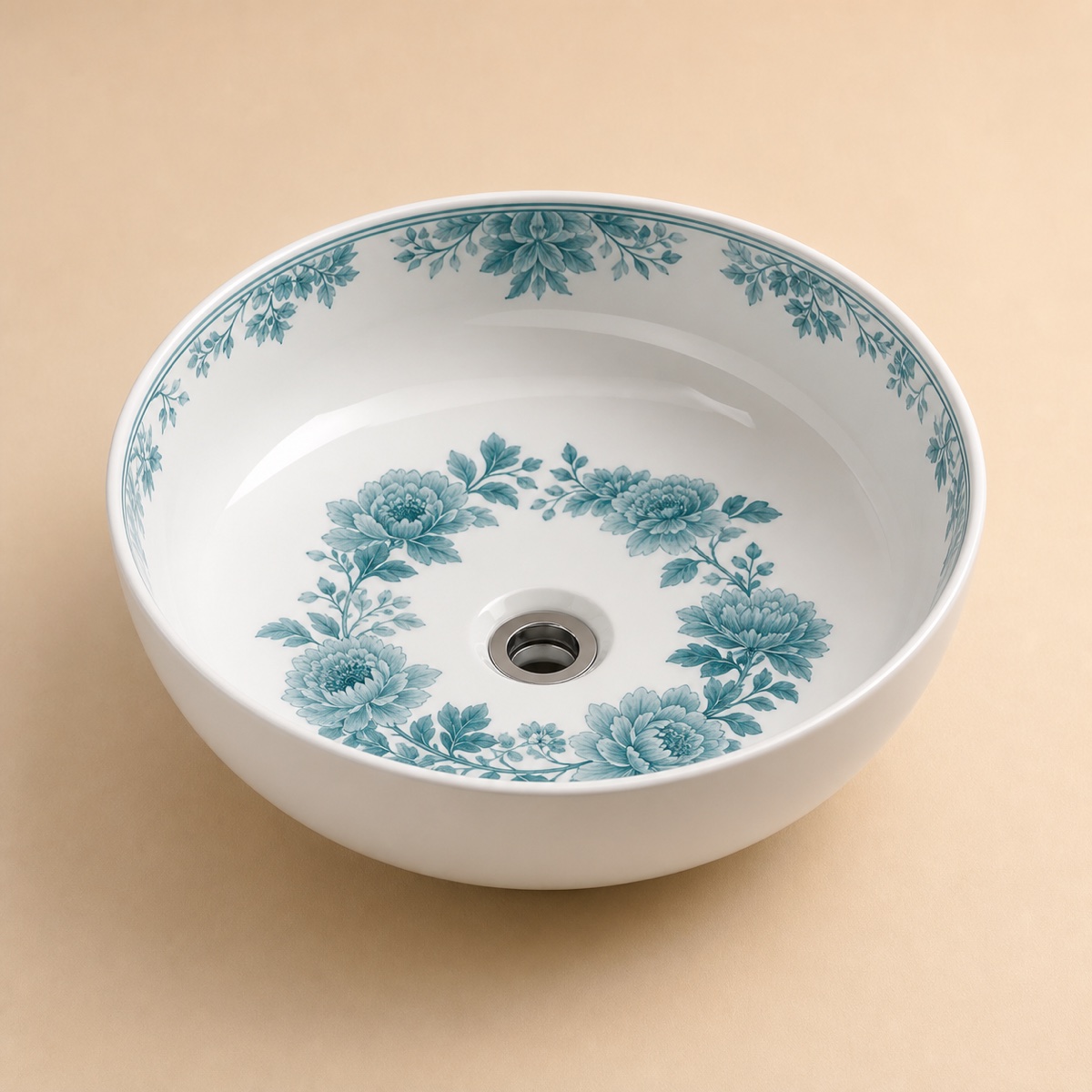 Tezgahüstü Lavabo – El Yapımı Desenli Seramik Lavabo – sink13