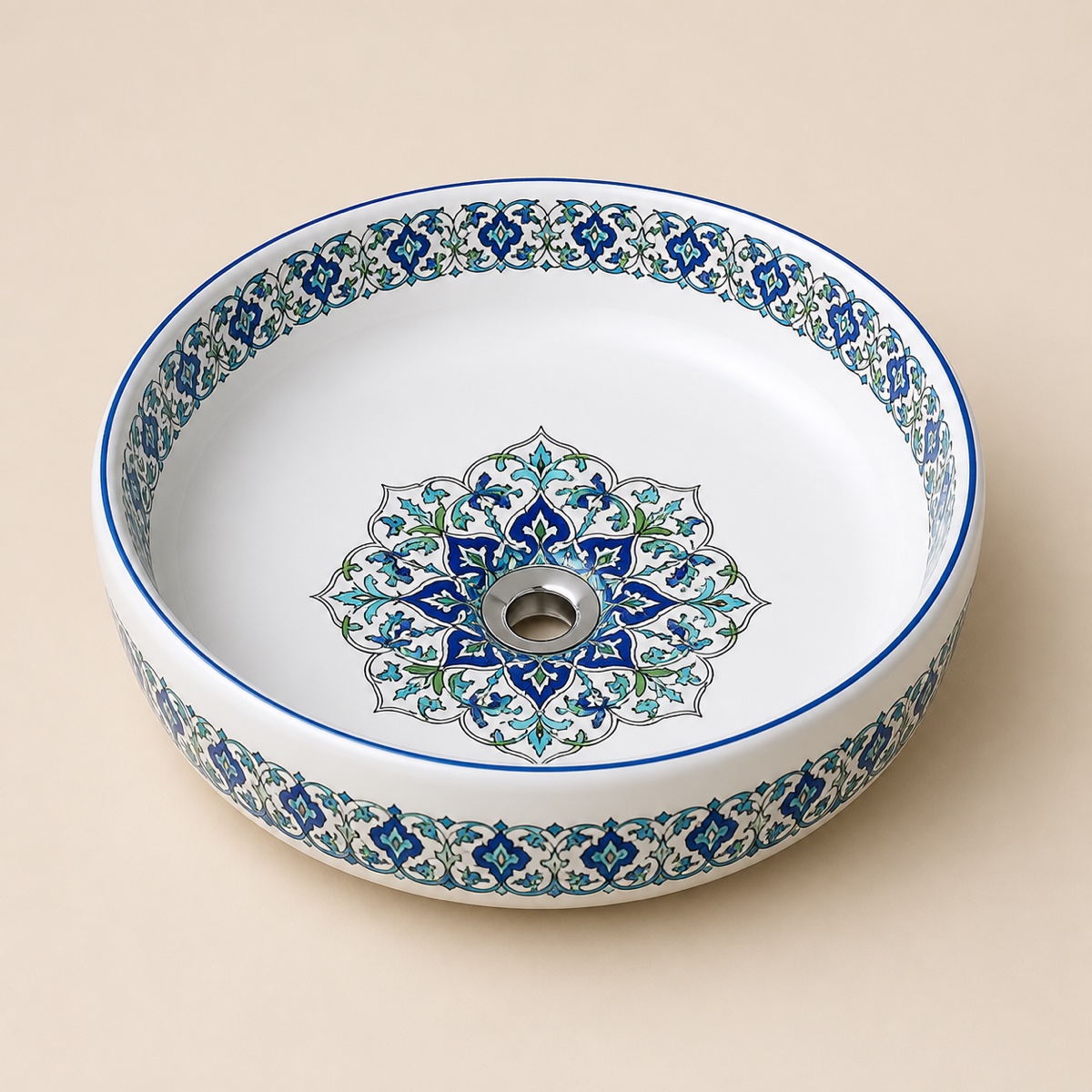 Tezgahüstü Lavabo – El Yapımı Desenli Seramik Lavabo – sink16
