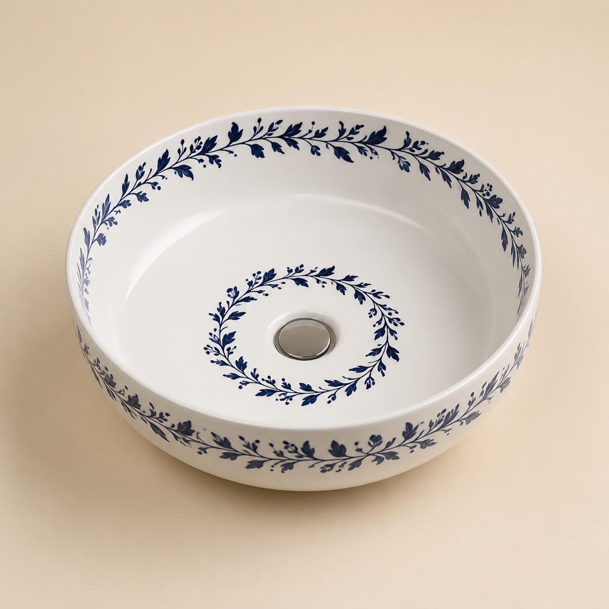 Tezgahüstü Lavabo – El Yapımı Desenli Seramik Lavabo – sink19