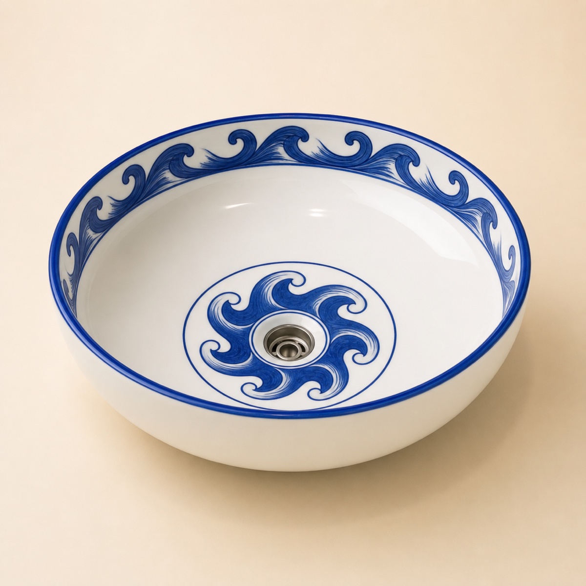 Tezgahüstü Lavabo – El Yapımı Desenli Seramik Lavabo – sink24