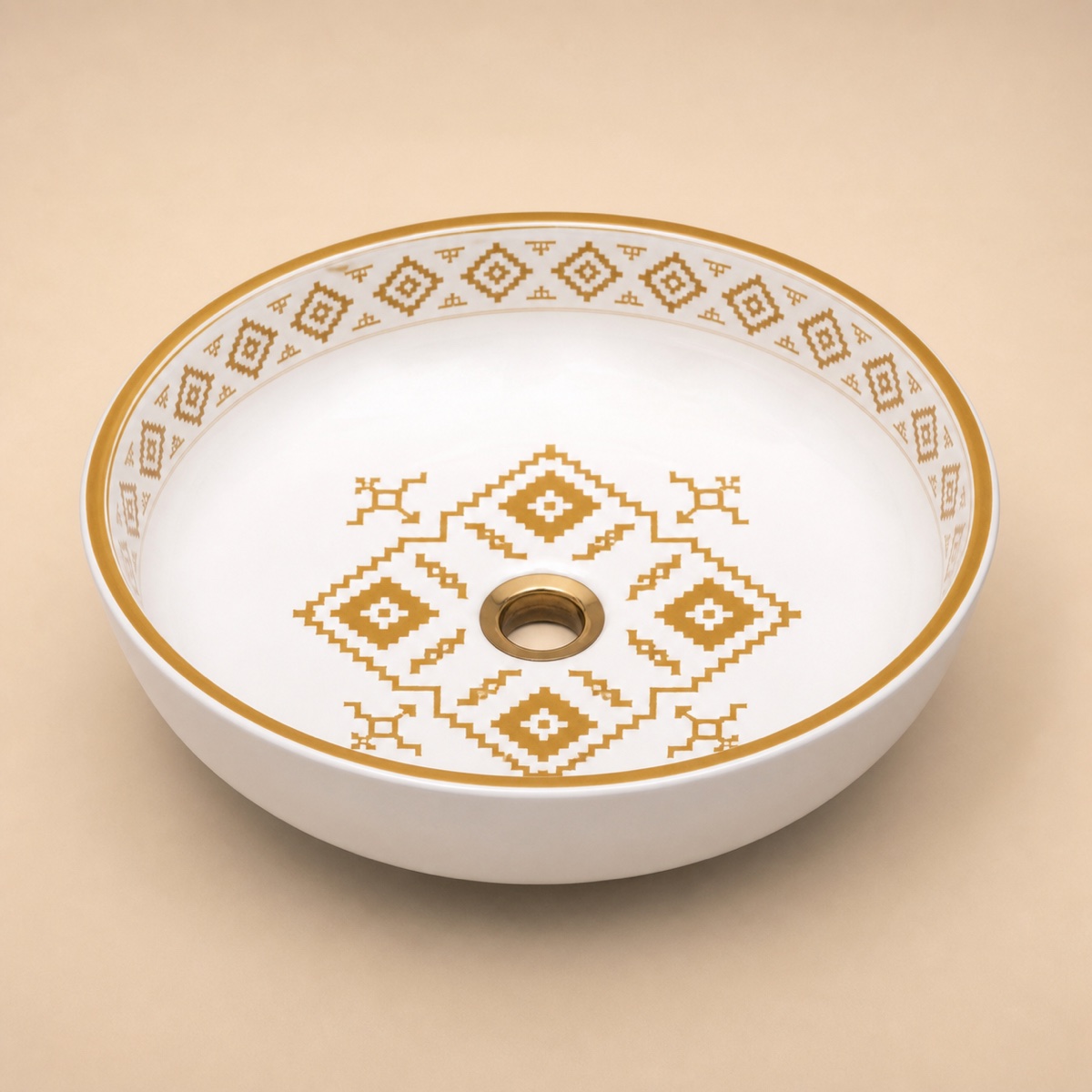 Tezgahüstü Lavabo – El Yapımı Desenli Seramik Lavabo – sink35