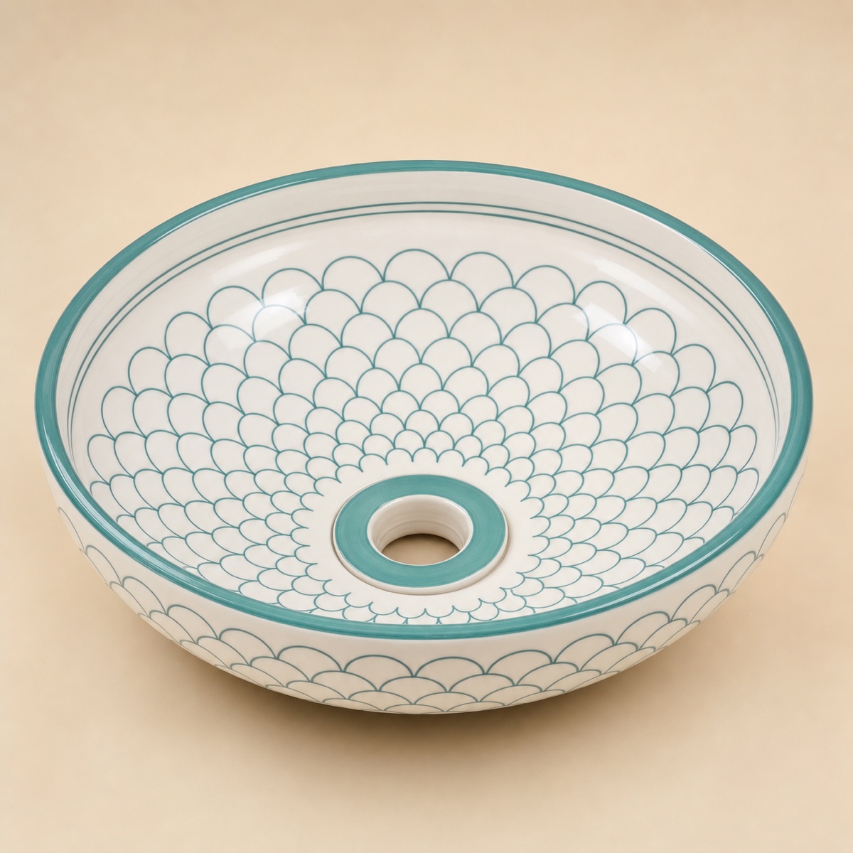 Tezgahüstü Lavabo – El Yapımı Desenli Seramik Lavabo – sink37