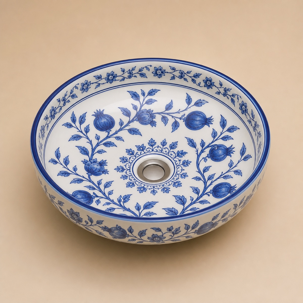 Tezgahüstü Lavabo – El Yapımı Desenli Seramik Lavabo – sink38