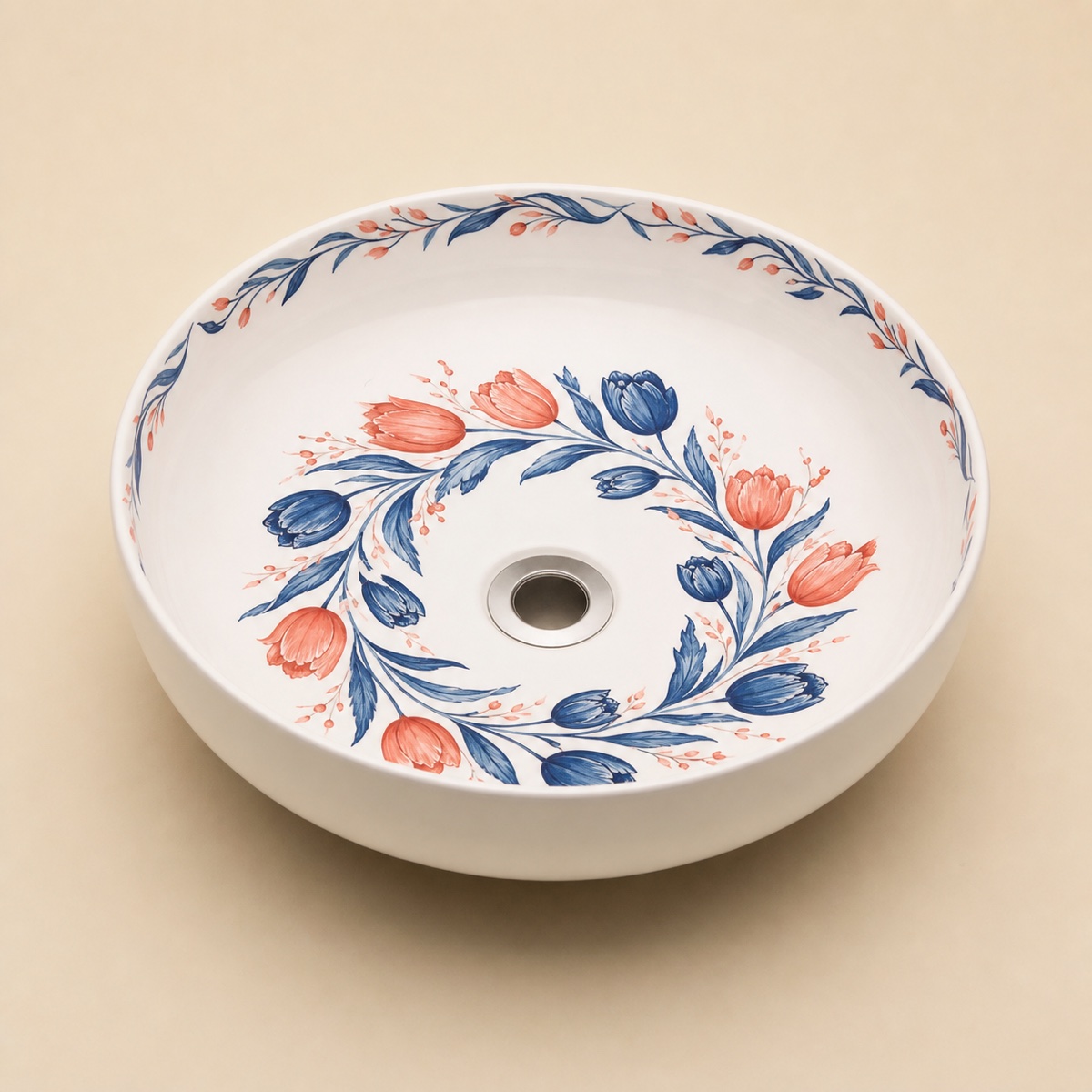 Tezgahüstü Lavabo – El Yapımı Desenli Seramik Lavabo – sink41