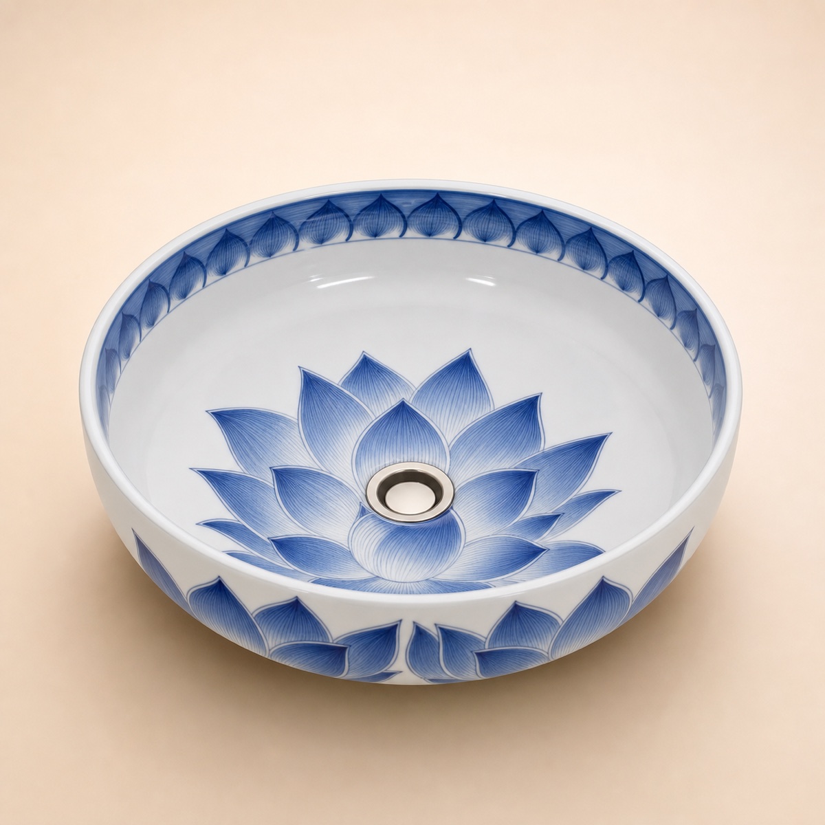 Tezgahüstü Lavabo – El Yapımı Desenli Seramik Lavabo – sink45