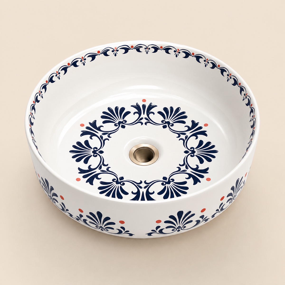 Tezgahüstü Lavabo – El Yapımı Desenli Seramik Lavabo – sink51
