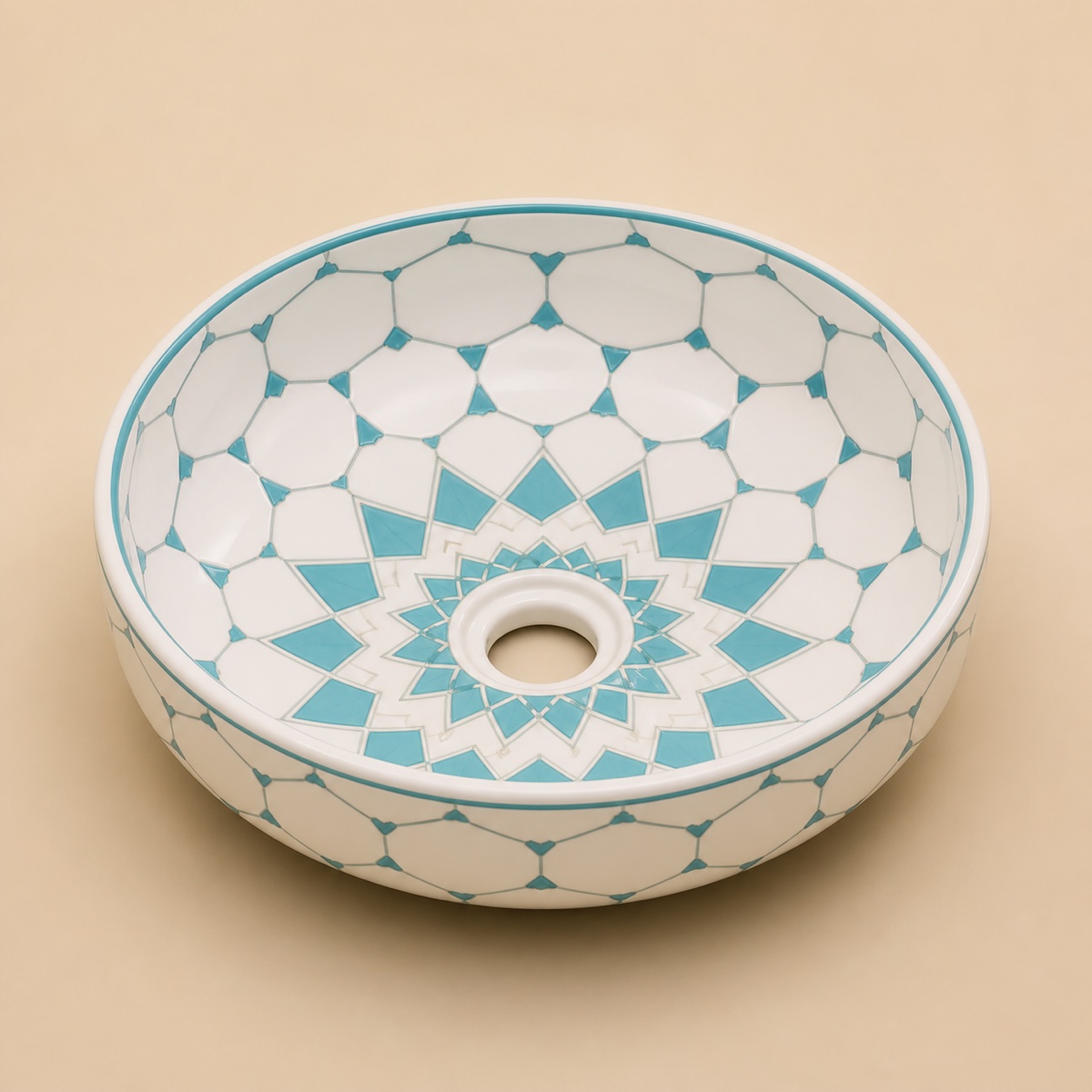 Tezgahüstü Lavabo – El Yapımı Desenli Seramik Lavabo – sink52
