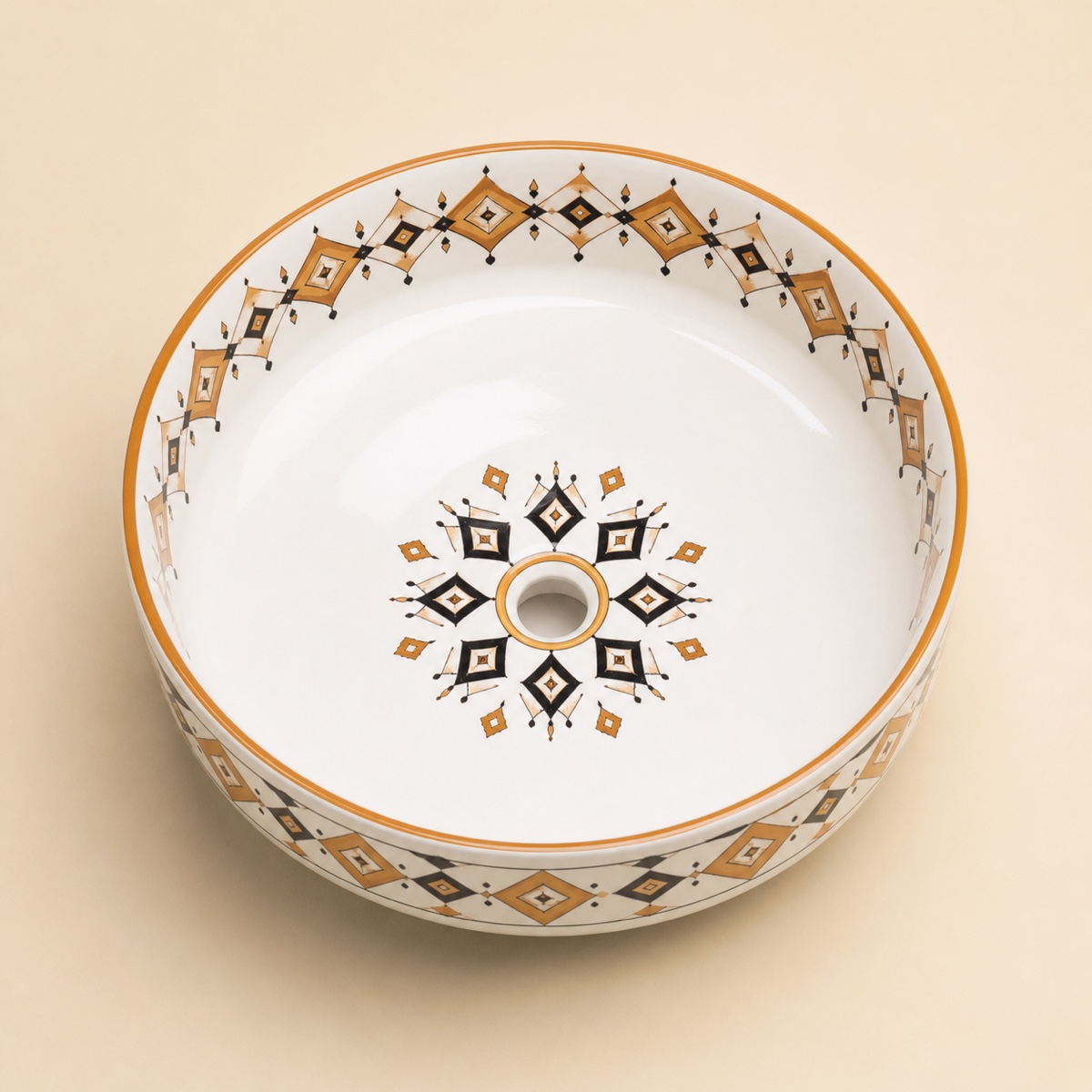 Tezgahüstü Lavabo – El Yapımı Desenli Seramik Lavabo – sink54