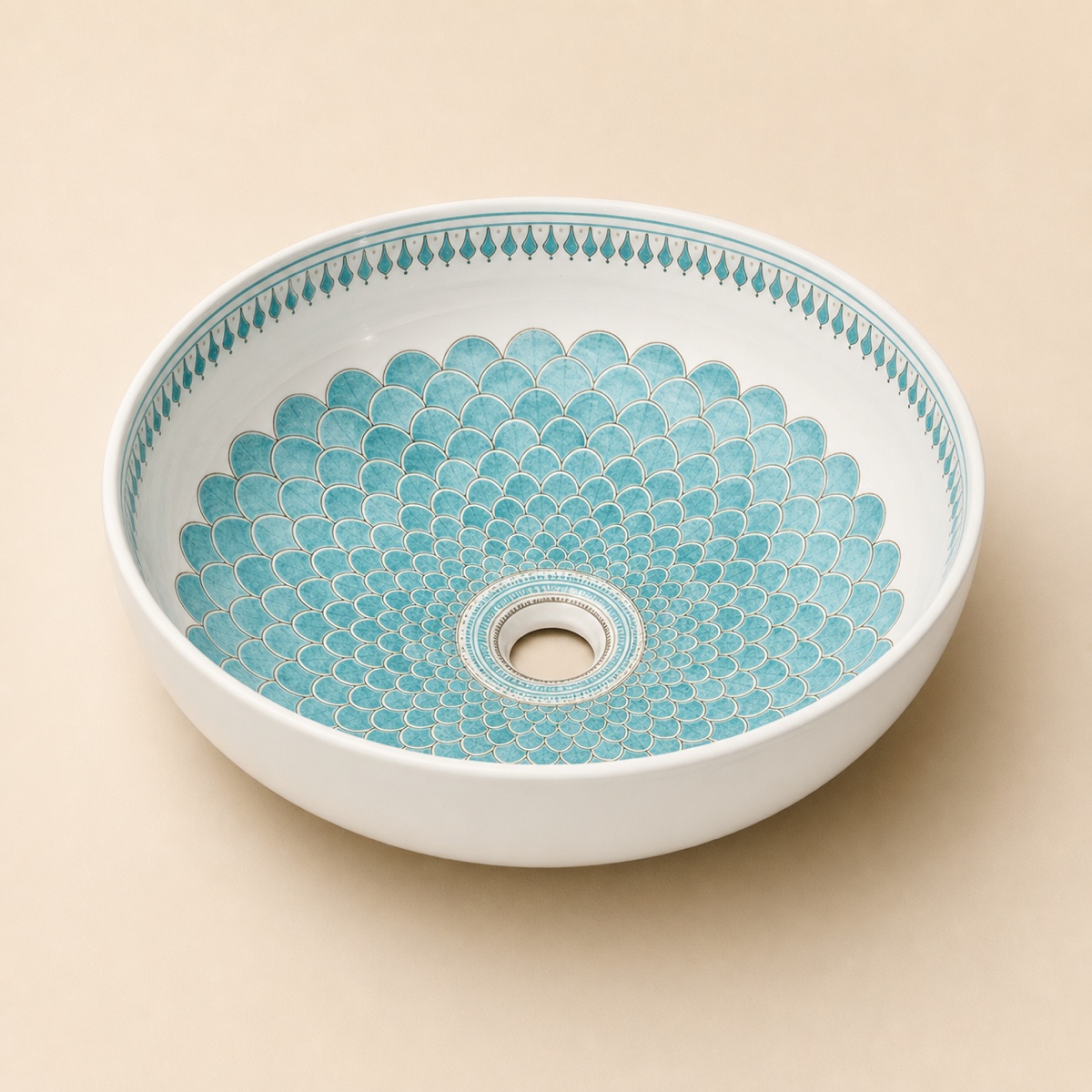 Tezgahüstü Lavabo – El Yapımı Desenli Seramik Lavabo – sink61