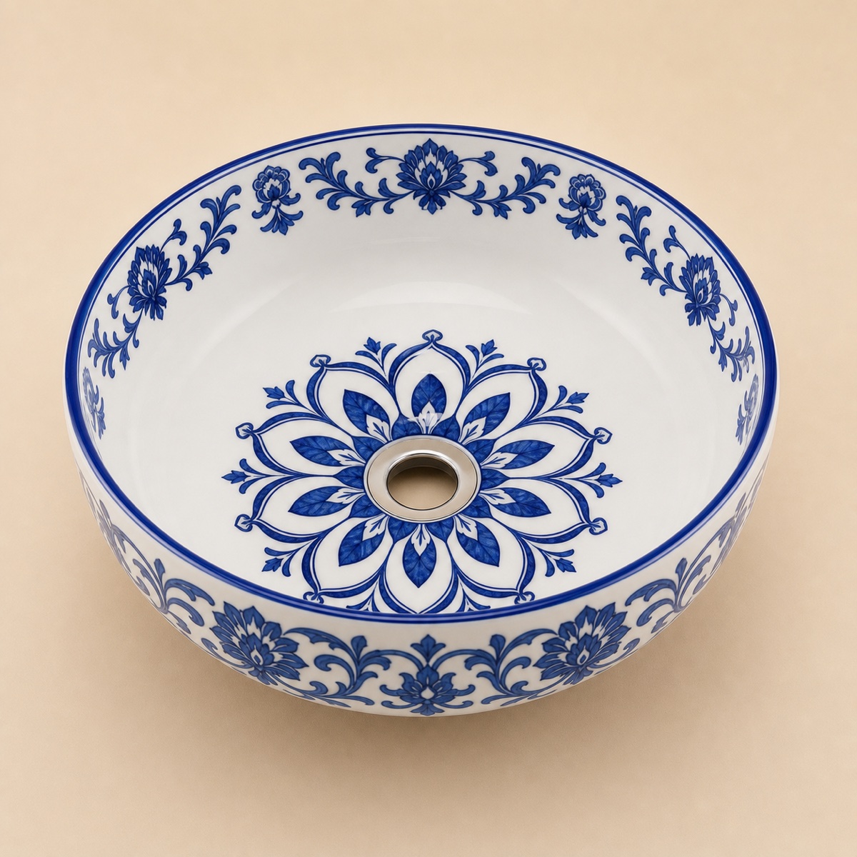 Tezgahüstü Lavabo – El Yapımı Desenli Seramik Lavabo – sink66
