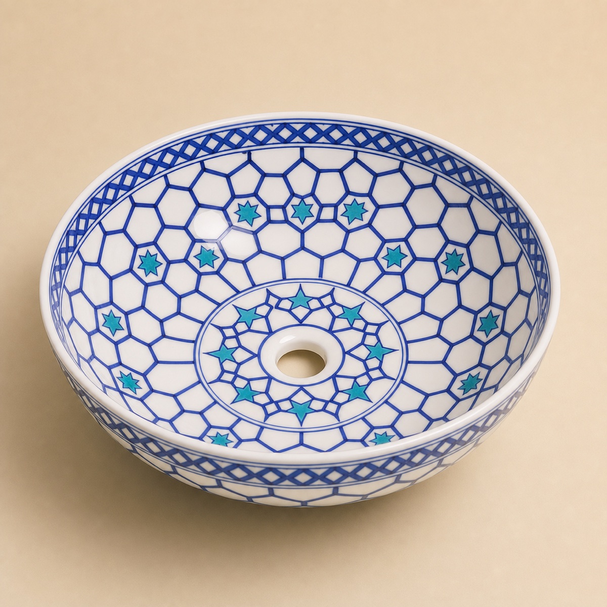 Tezgahüstü Lavabo – El Yapımı Desenli Seramik Lavabo – sink86