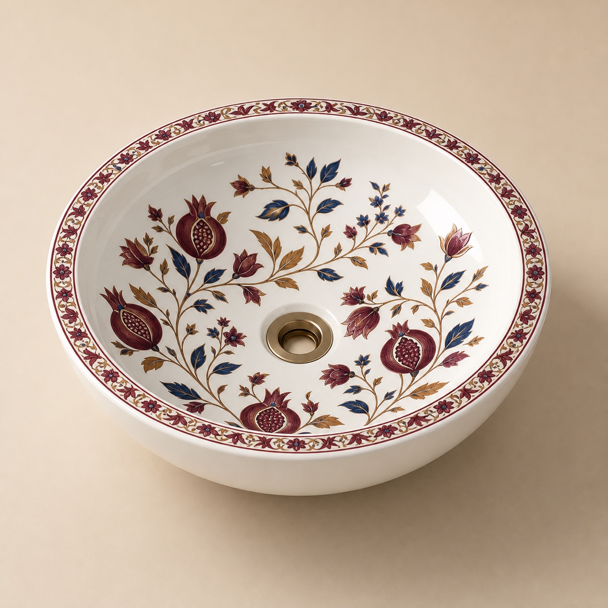 Tezgahüstü Lavabo – El Yapımı Desenli Seramik Lavabo – sink90