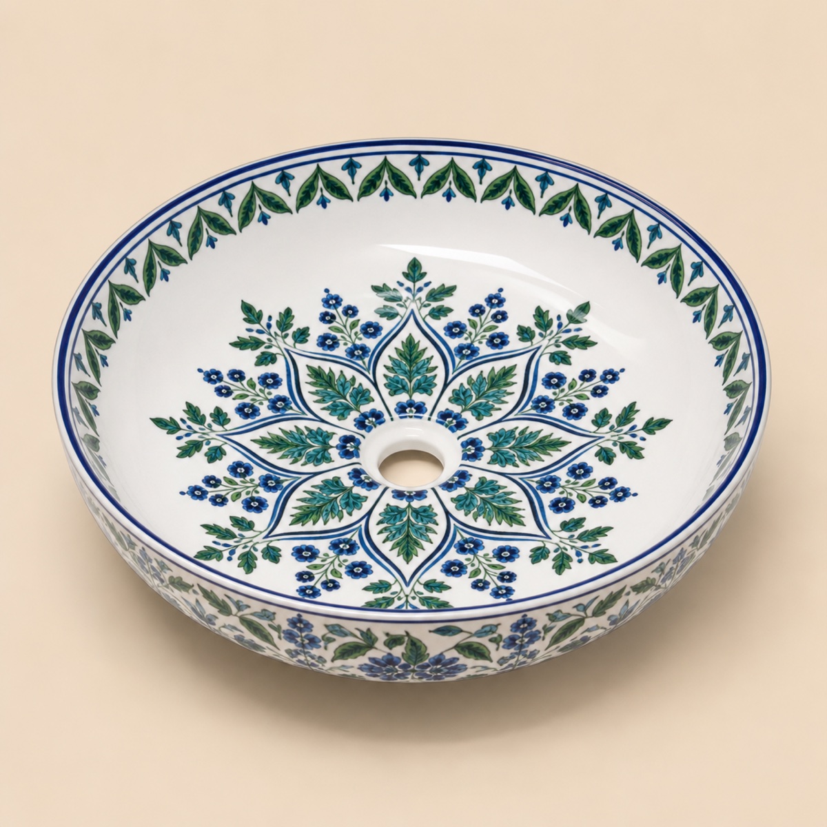 Tezgahüstü Lavabo – El Yapımı Desenli Seramik Lavabo – sink103