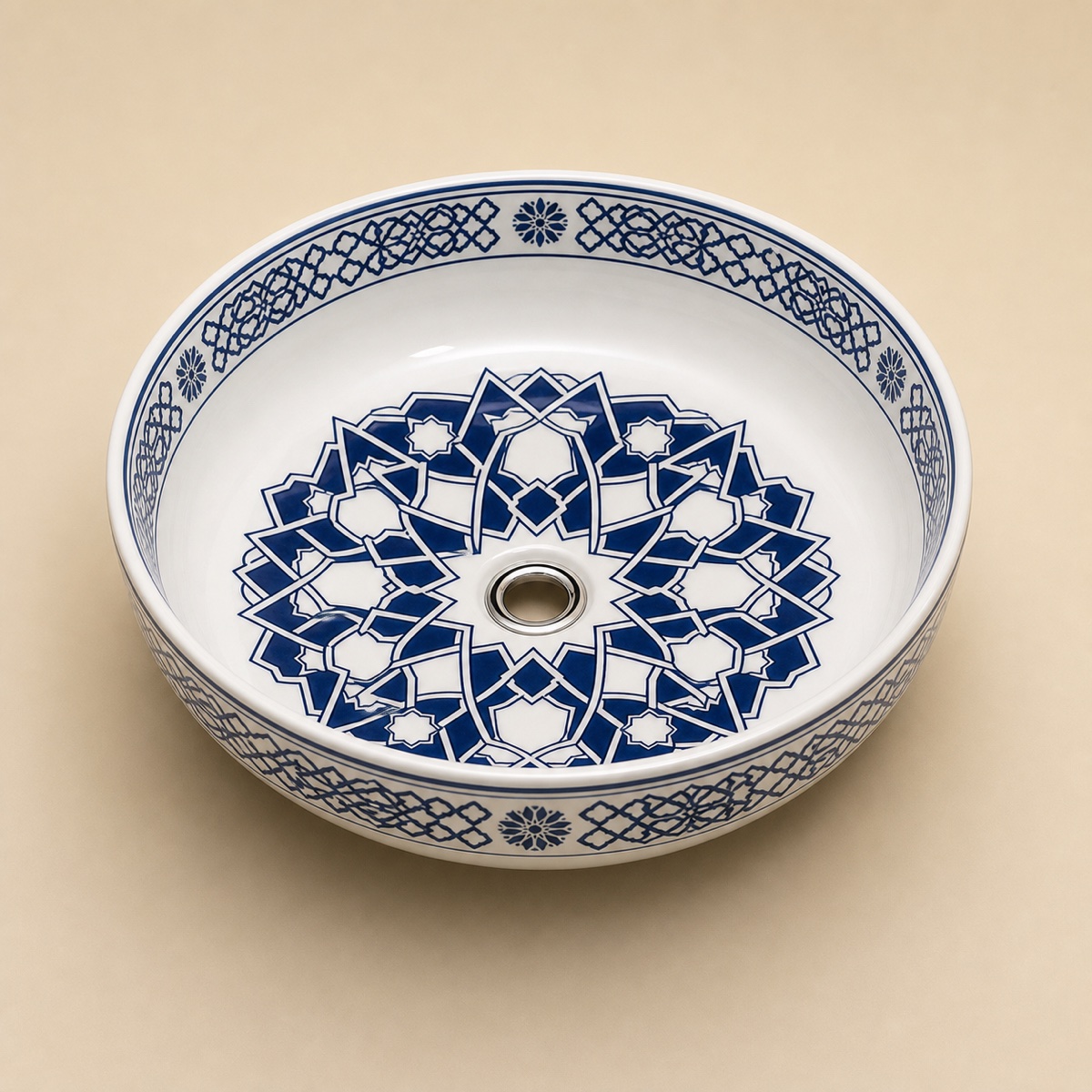 Tezgahüstü Lavabo – El Yapımı Desenli Seramik Lavabo – sink104