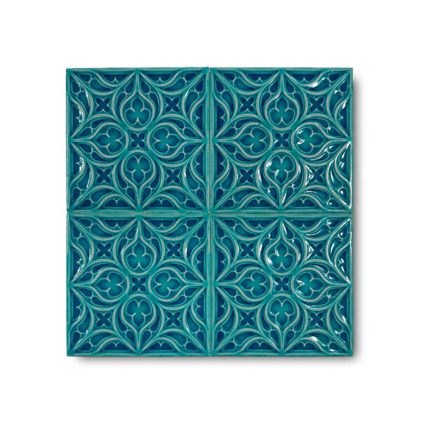 12×12 cm Flower Seramik Karo – Turkuaz – igc153
