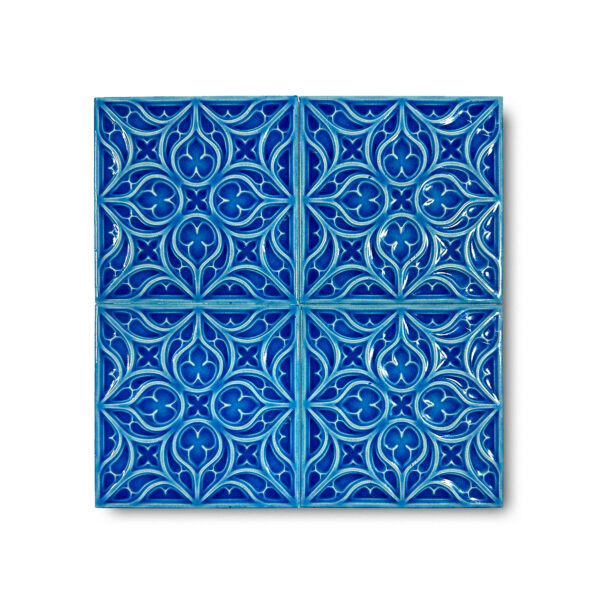 12×12 cm Flower Seramik Karo – Gökmavi – igc154