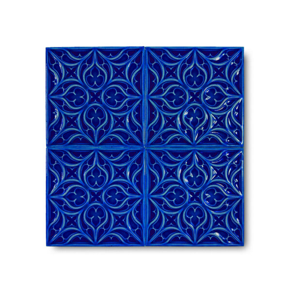 12×12 cm Flower Seramik Karo – Kobalt – igc155