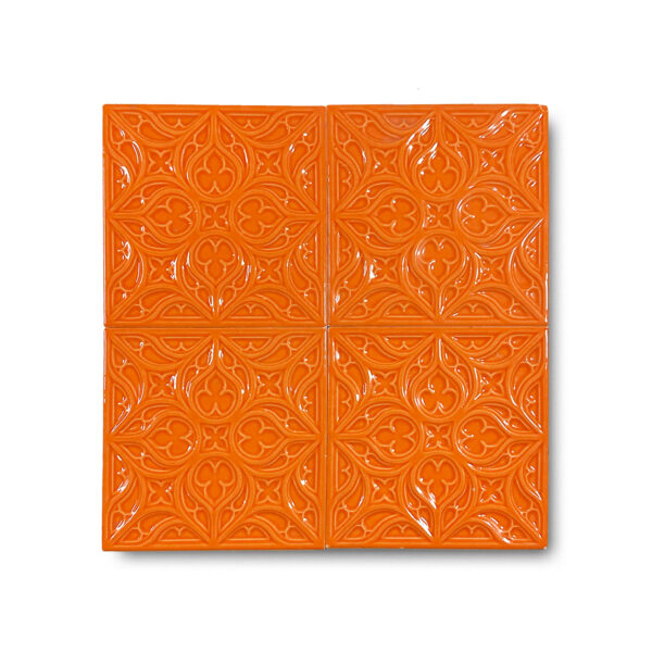 12×12 cm Flower Seramik Karo – Turuncu – igc156