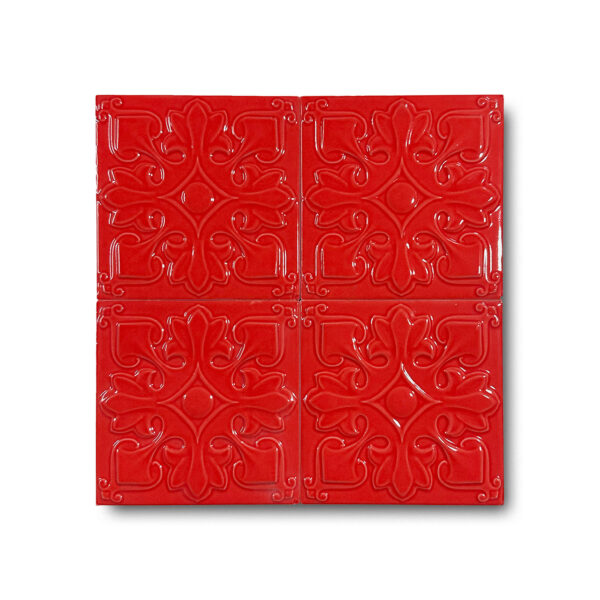 12×12 cm Yonca Seramik Karo – Kırmızı – igc127