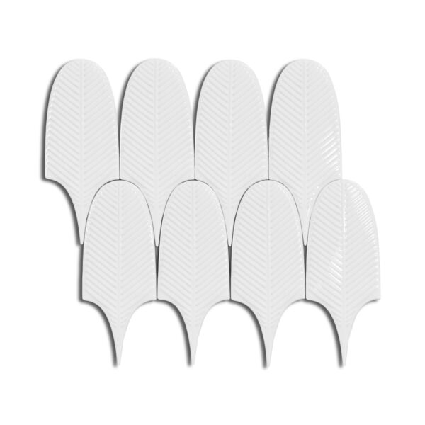 8×20 cm Leaf Seramik Karo – Beyaz – igc641
