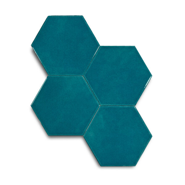 15×17 cm Altıgen Seramik Karo – Turkuaz – igc503