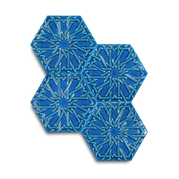 15×17 cm Selcuklu Seramik Karo – Gökmavi – igc544