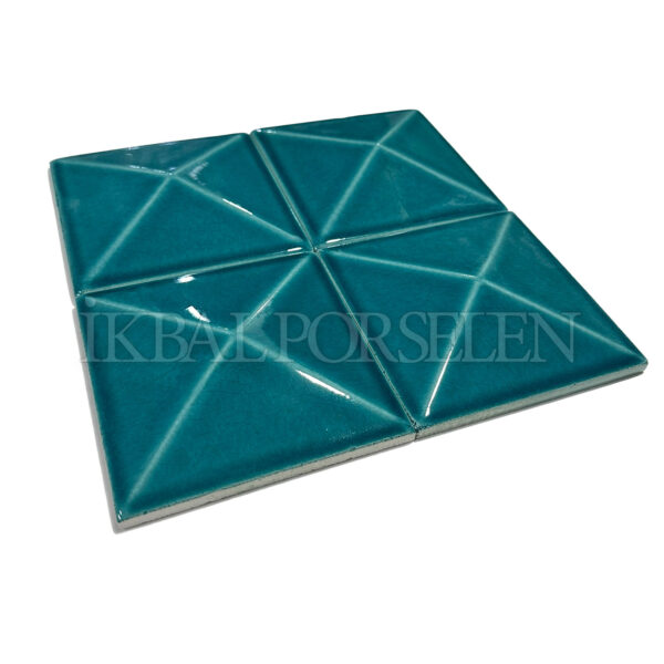 12×12 cm Piramit Seramik Karo – Turkuaz – igc143