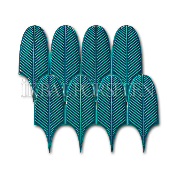 8×20 cm Leaf Seramik Karo – Turkuaz – igc643