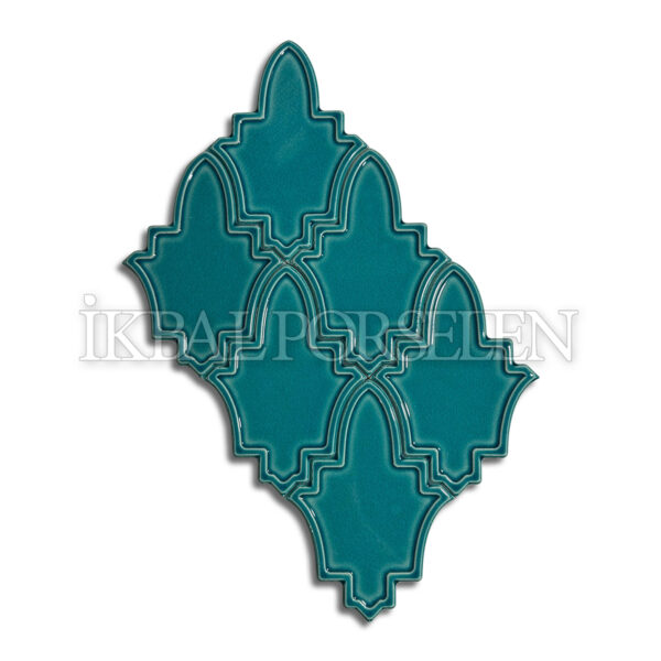 14×19 cm Endülüs Seramik Karo – Turkuaz – igc723