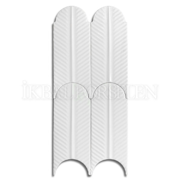 10×25 cm Leaf Seramik Karo – Beyaz – igc681
