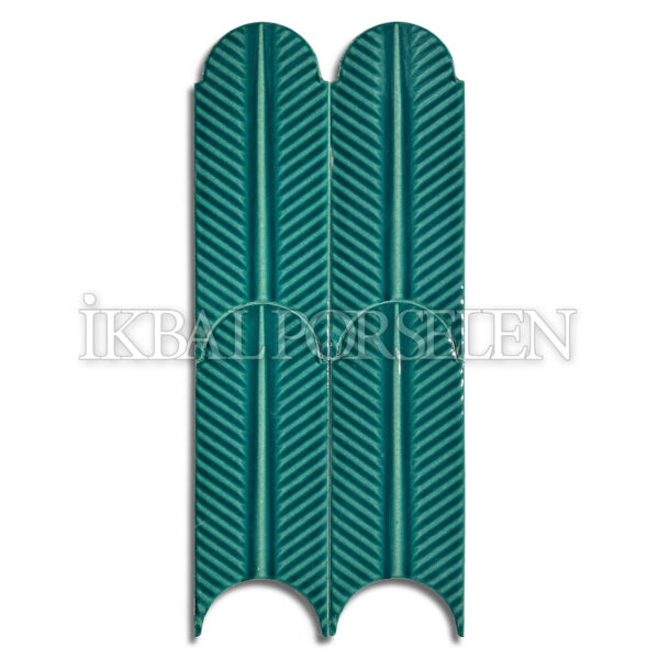 10×25 cm Leaf Seramik Karo – Turkuaz – igc683