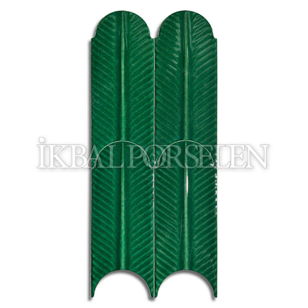 10×25 cm Leaf Seramik Karo – Zümrüt – igc682