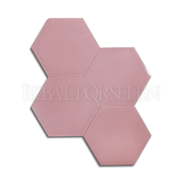 15×17 cm Altıgen Seramik Karo – Pembe – igc508