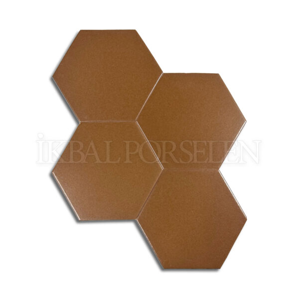 15×17 cm Altıgen Seramik Karo – Mat Kahve – igc501-mat2
