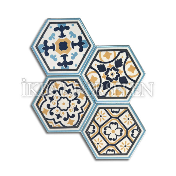 15×17 cm Desenli Altıgen Seramik Karo – igc501-d1