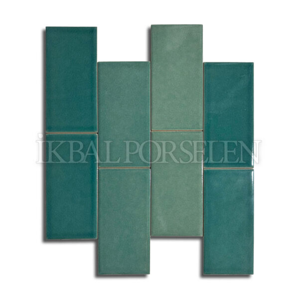 7,5×15 cm Seramik Karo – Tonlamalı Turkuaz – igc853-2