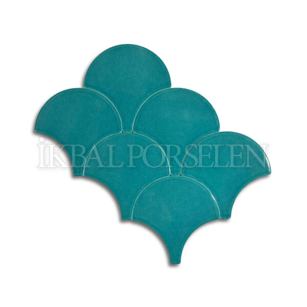 17×17 cm Balık Pulu Seramik Karo – Turkuaz – igc803