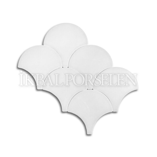 17×17 cm Balık Pulu Seramik Karo – Beyaz – igc801