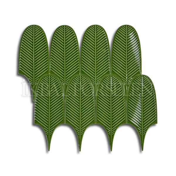 8×20 cm Leaf Seramik Karo – Fıstık Yeşili – igc642-2