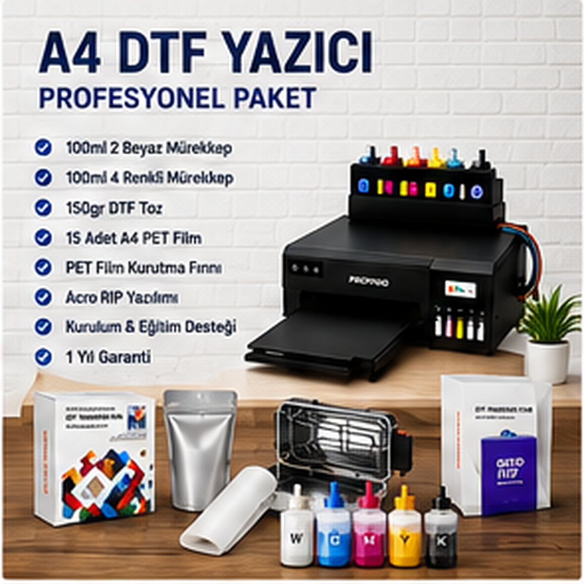 Epson A4 DTF Tişört Baskı Makinesi 1 Yıl Garantili