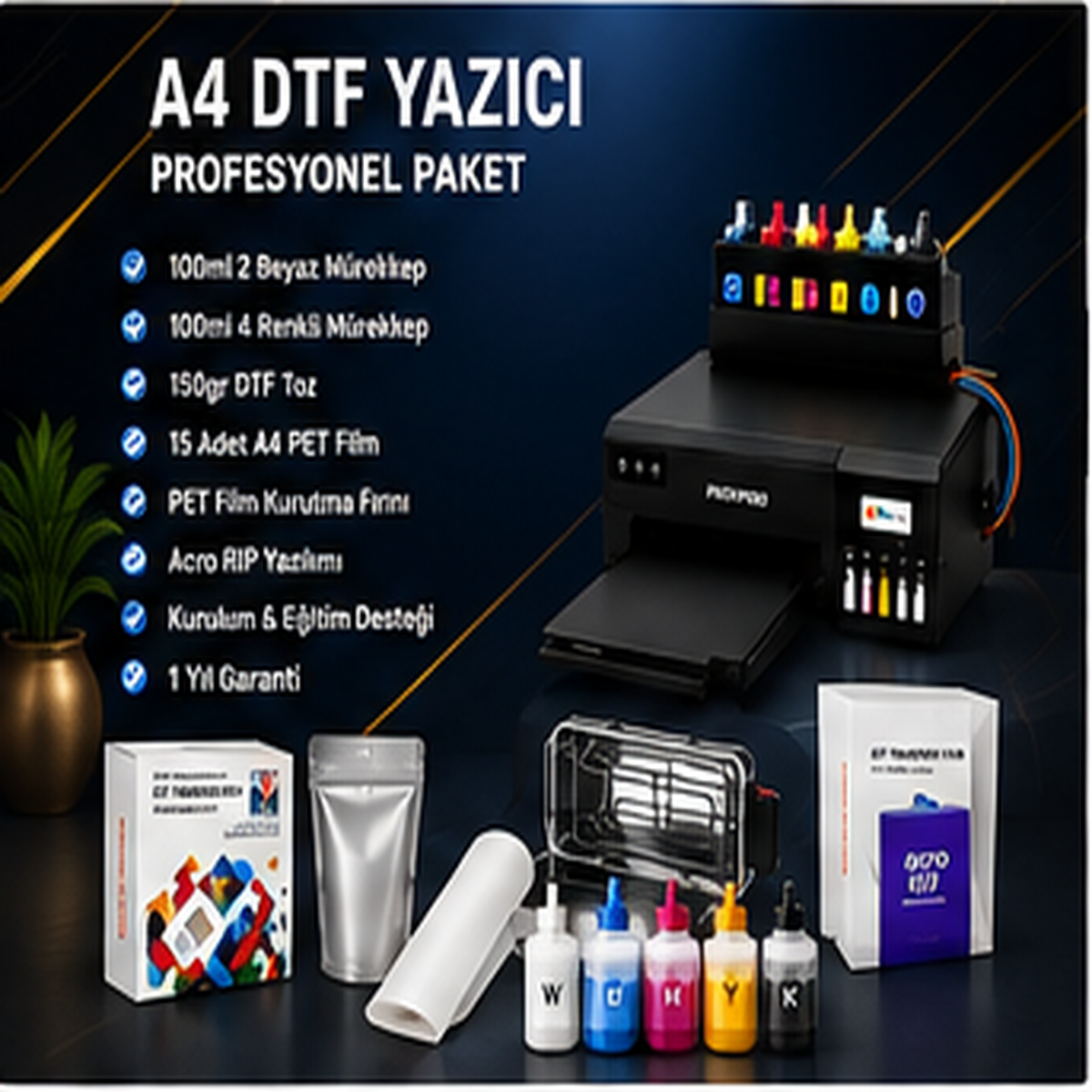 L8050 A4 DTF Yazıcı Kurulum Eğitim Destekli Full Set