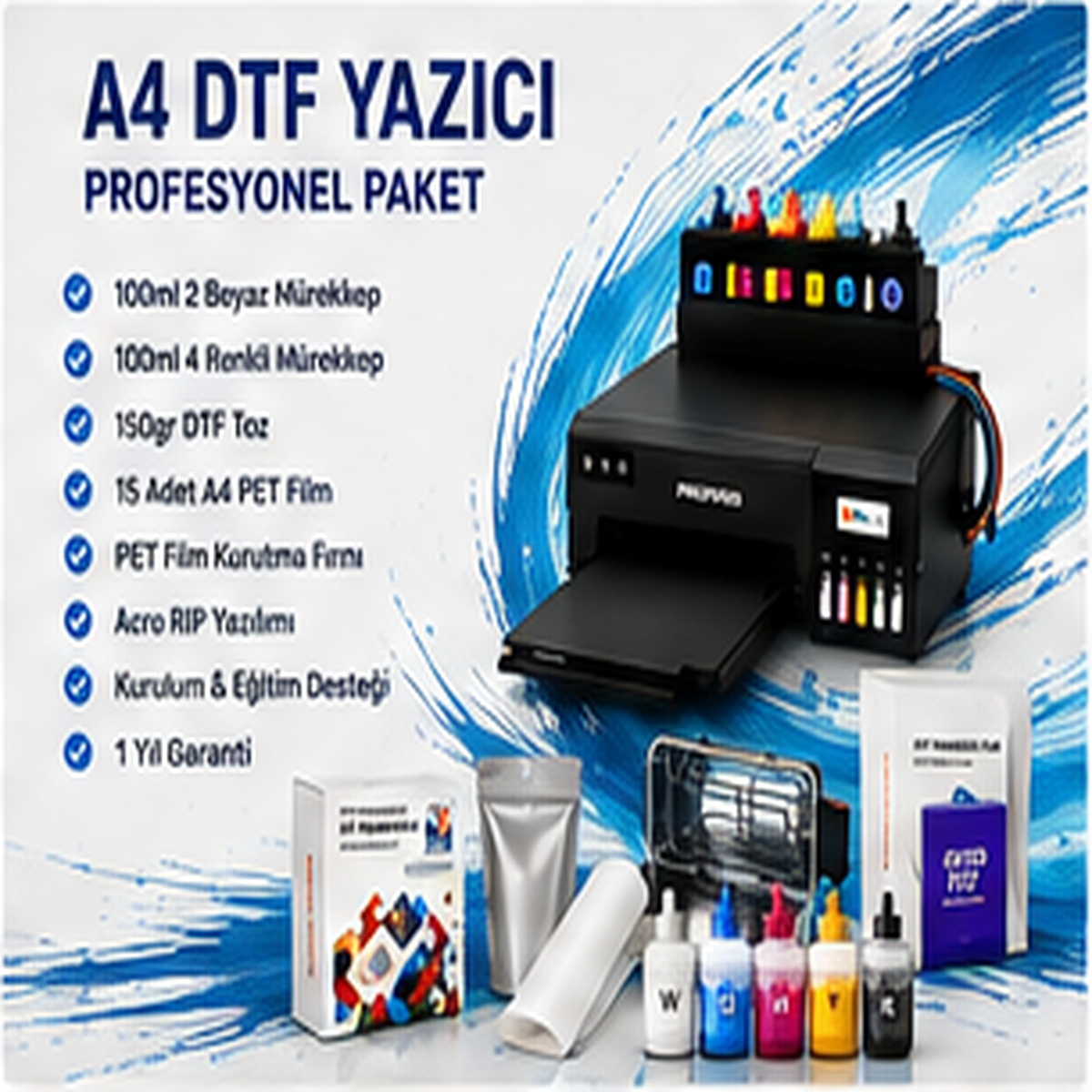 Epson L8050 Modifiyeli A4 DTF Yazıcı Full Paket
