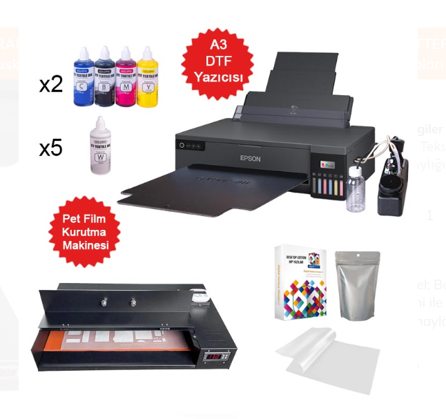 A4 DTF Tekstil Tişört Baskı DTF Baskı Makine Seti